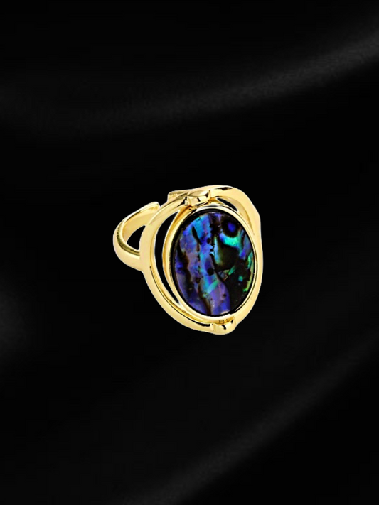 Oceanic Elegance: Shell Flip Double Side Ring