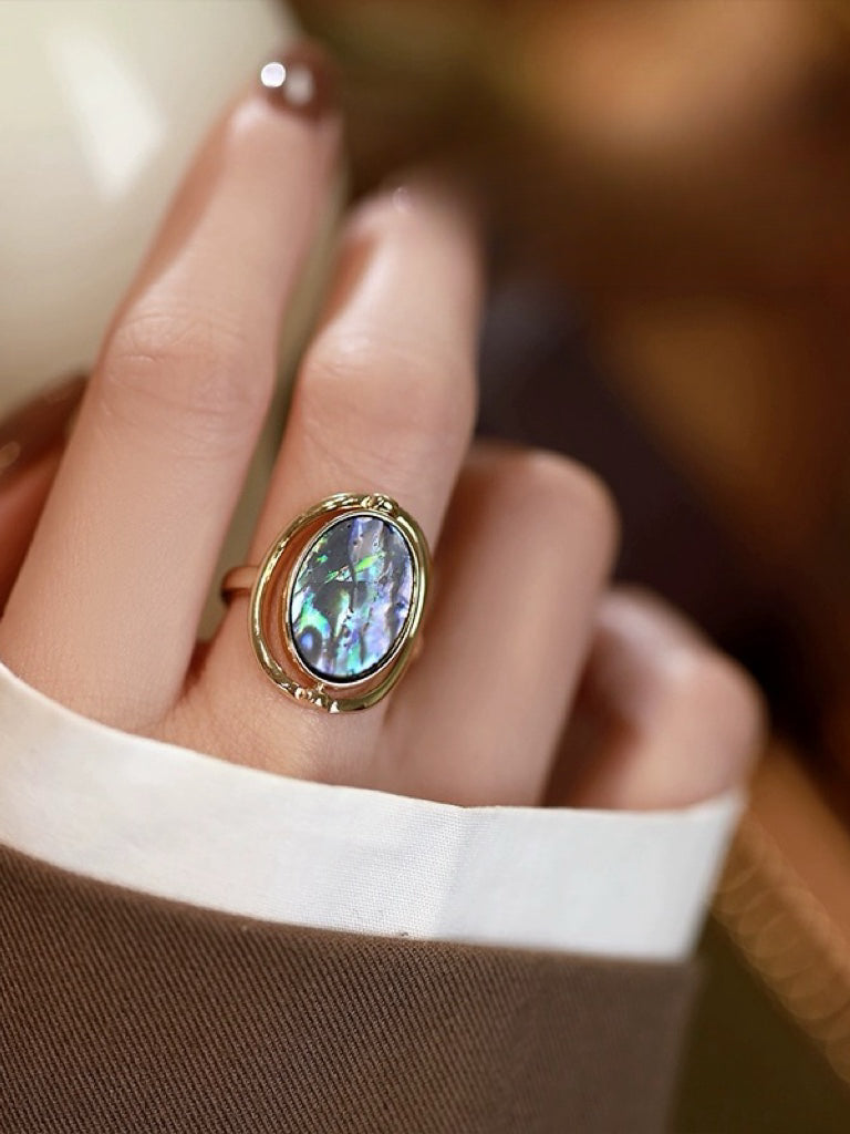 Oceanic Elegance: Shell Flip Double Side Ring