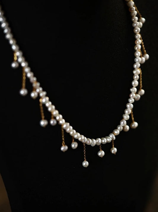 Dazzling Dangles: Freshwater Pearl Necklace
