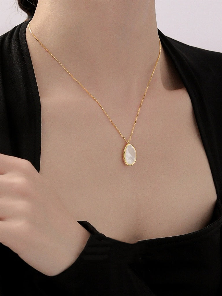 Radiant Mother of Pearl Pendant Necklace