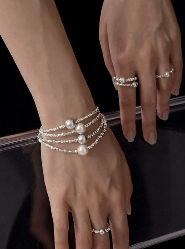 Silver-Plated 9mm-10mm Freshwater Pearl Bracelet