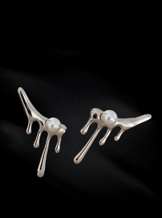 Fiery Elegance: Lava Freshwater Pearl Earrings